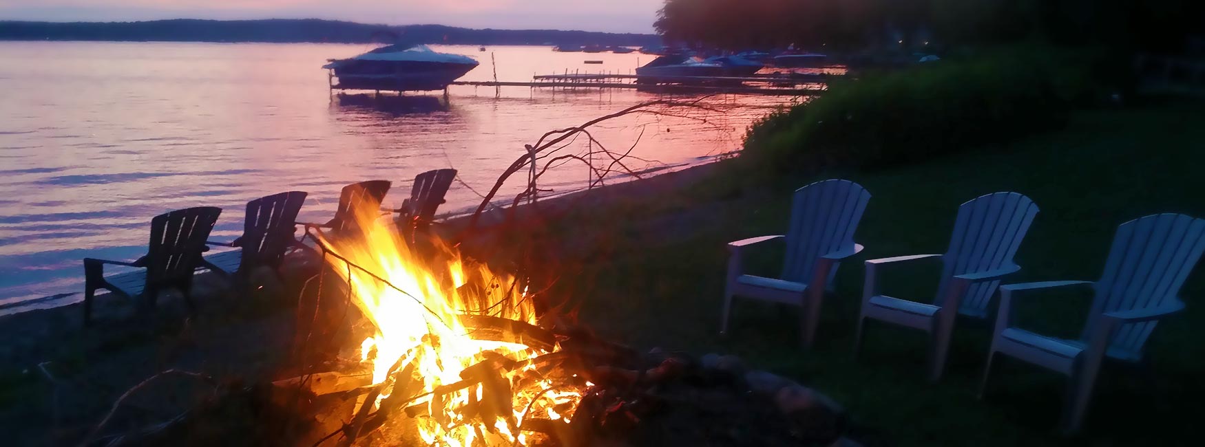 bonfire at lake
